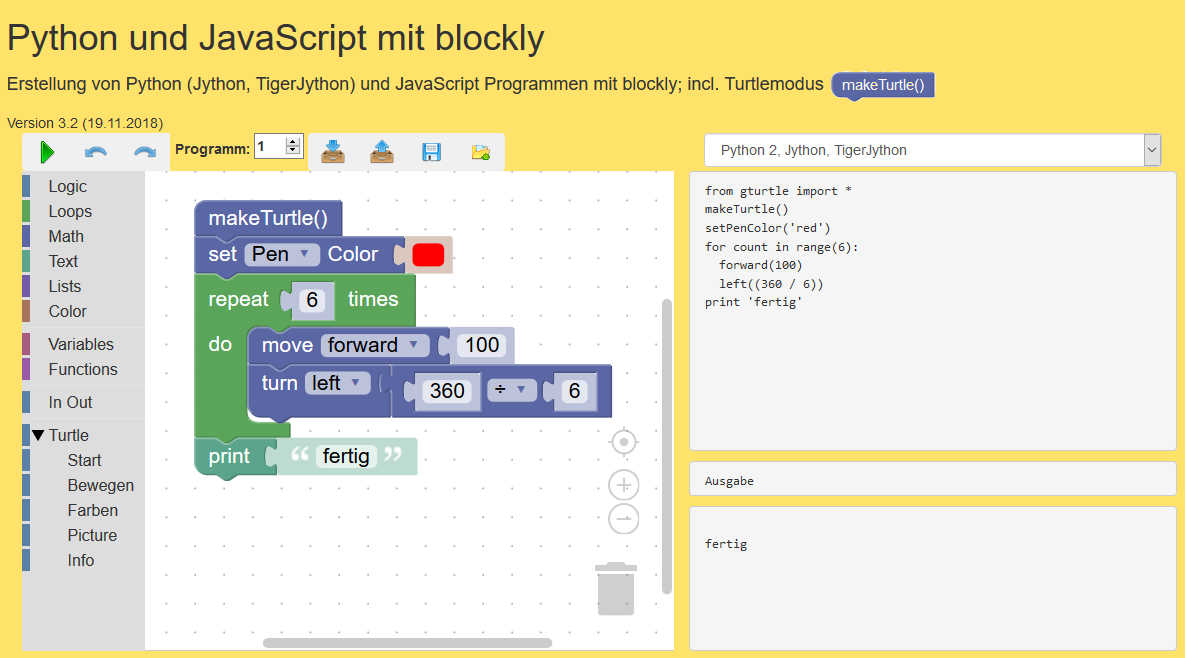 blockly -> TigerJython