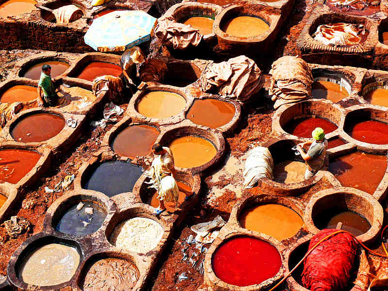 Lederfärberei in Fes (Mexiko)